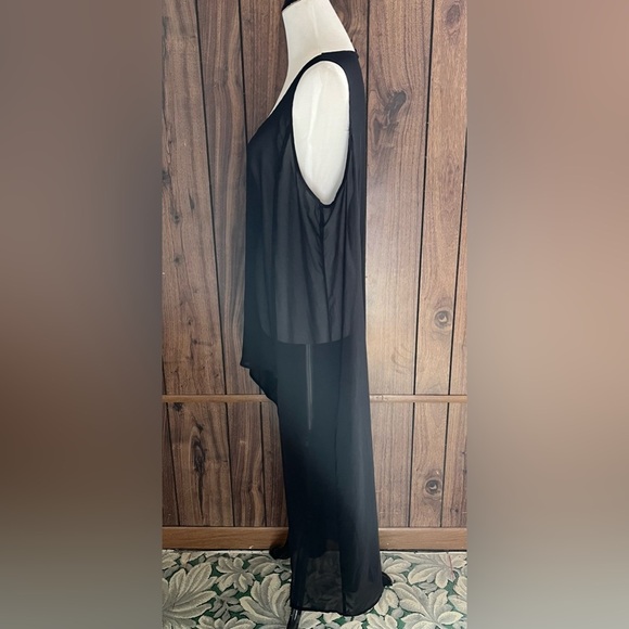 Torrid Black Sheer Chiffon Top High Low Pullover Overlay Tank Sz 0 (L/12) - Picture 2 of 5